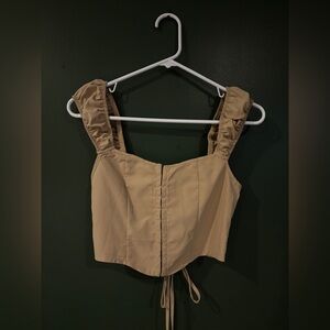Elegant Tan Sleeveless Top
